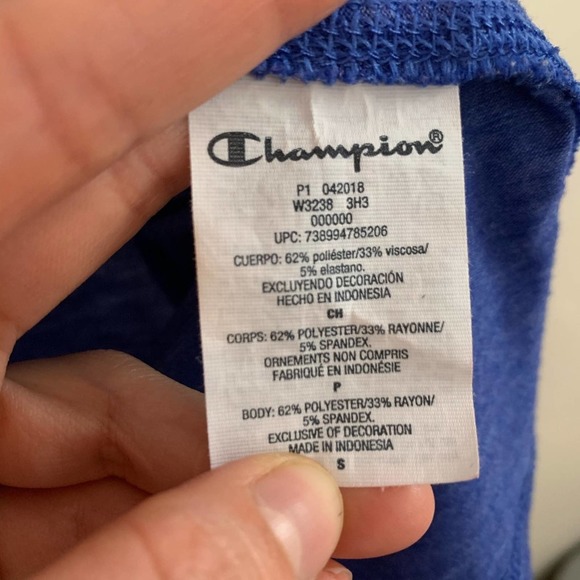 Champion Colorblock Gym Issue Blue Football Tee - Picture 5 of 7